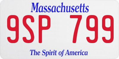 MA license plate 9SP799