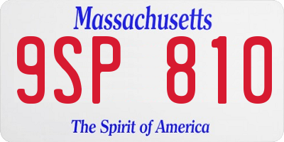 MA license plate 9SP810