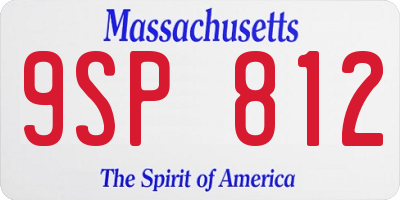 MA license plate 9SP812