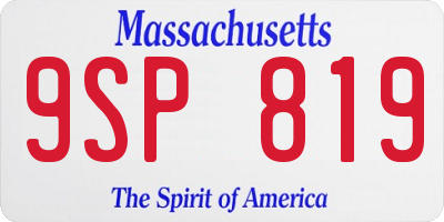 MA license plate 9SP819