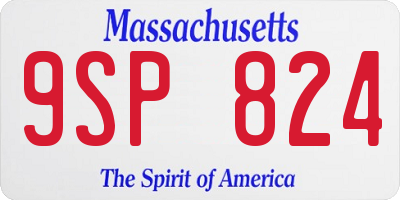 MA license plate 9SP824