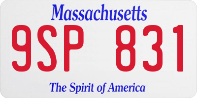 MA license plate 9SP831