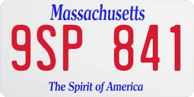 MA license plate 9SP841