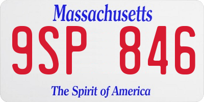 MA license plate 9SP846
