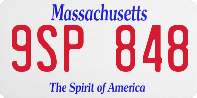 MA license plate 9SP848