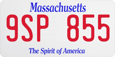 MA license plate 9SP855