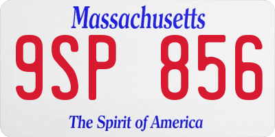 MA license plate 9SP856