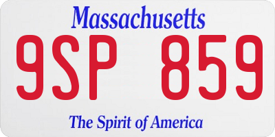 MA license plate 9SP859