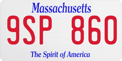MA license plate 9SP860