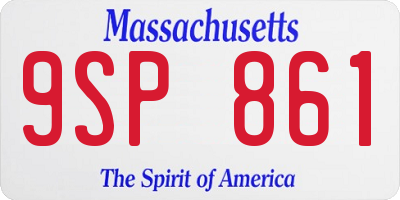MA license plate 9SP861