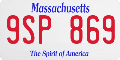 MA license plate 9SP869
