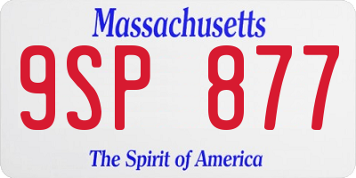 MA license plate 9SP877