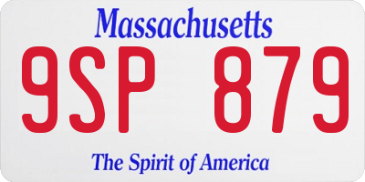 MA license plate 9SP879