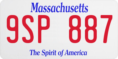 MA license plate 9SP887