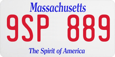 MA license plate 9SP889