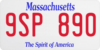 MA license plate 9SP890