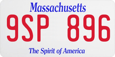 MA license plate 9SP896