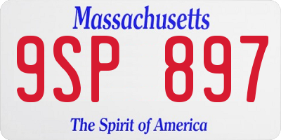 MA license plate 9SP897