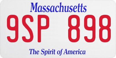 MA license plate 9SP898