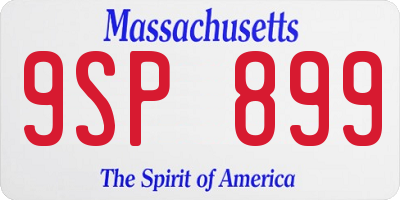 MA license plate 9SP899