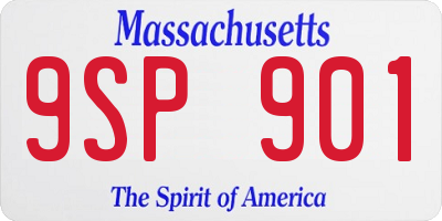 MA license plate 9SP901