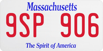 MA license plate 9SP906
