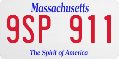 MA license plate 9SP911