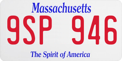 MA license plate 9SP946