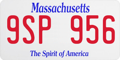 MA license plate 9SP956