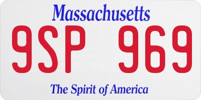 MA license plate 9SP969