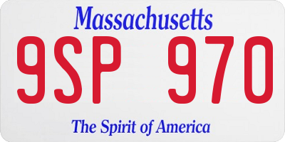MA license plate 9SP970