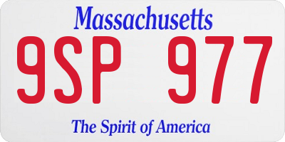 MA license plate 9SP977
