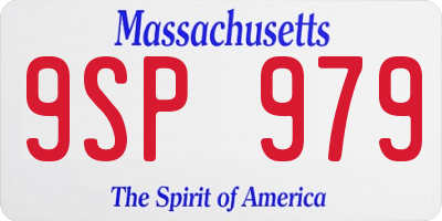 MA license plate 9SP979