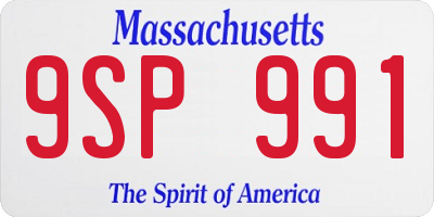 MA license plate 9SP991