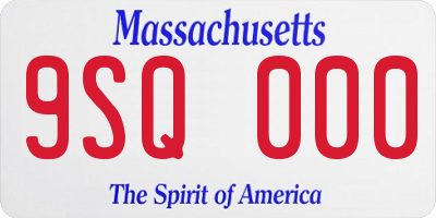 MA license plate 9SQ000
