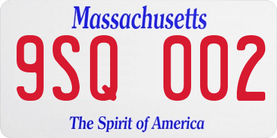 MA license plate 9SQ002