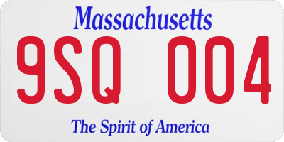 MA license plate 9SQ004