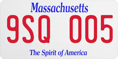MA license plate 9SQ005