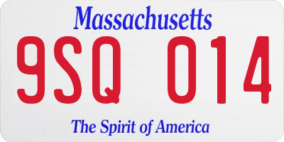 MA license plate 9SQ014