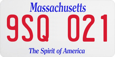 MA license plate 9SQ021
