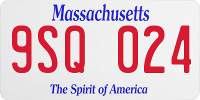 MA license plate 9SQ024