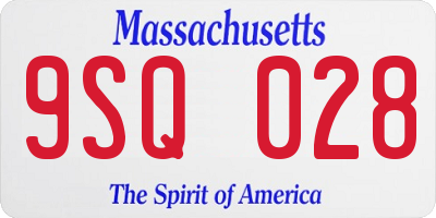 MA license plate 9SQ028