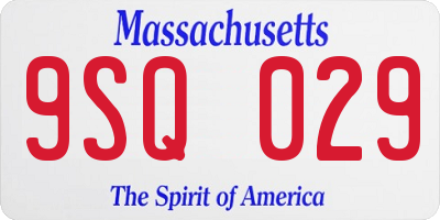MA license plate 9SQ029