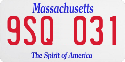 MA license plate 9SQ031