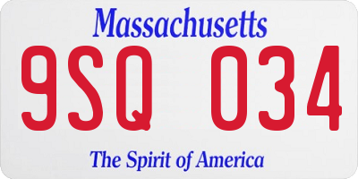 MA license plate 9SQ034