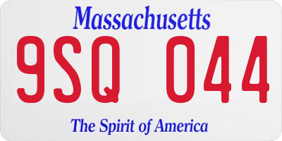 MA license plate 9SQ044