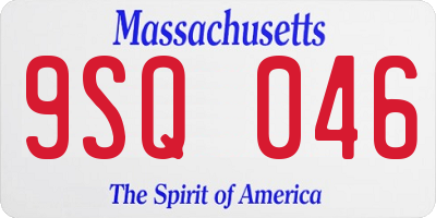 MA license plate 9SQ046