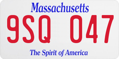 MA license plate 9SQ047