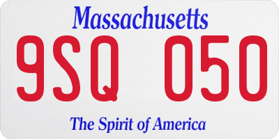 MA license plate 9SQ050