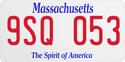 MA license plate 9SQ053